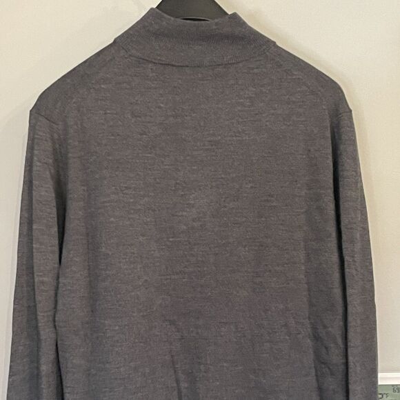 Untuckit Sweater Extra Fine Merino Wool‎ Quarter Zip Pullover Classic Mens M - Picture 5 of 10